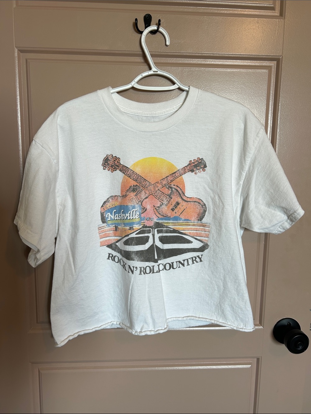 Nashville Rock N' Roll Country Graphic White T-Shirt